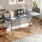 6 Feet Wood Grain HDPE Folding Table with Safety Lock and Metal Legs Perfect for Outdoor Use